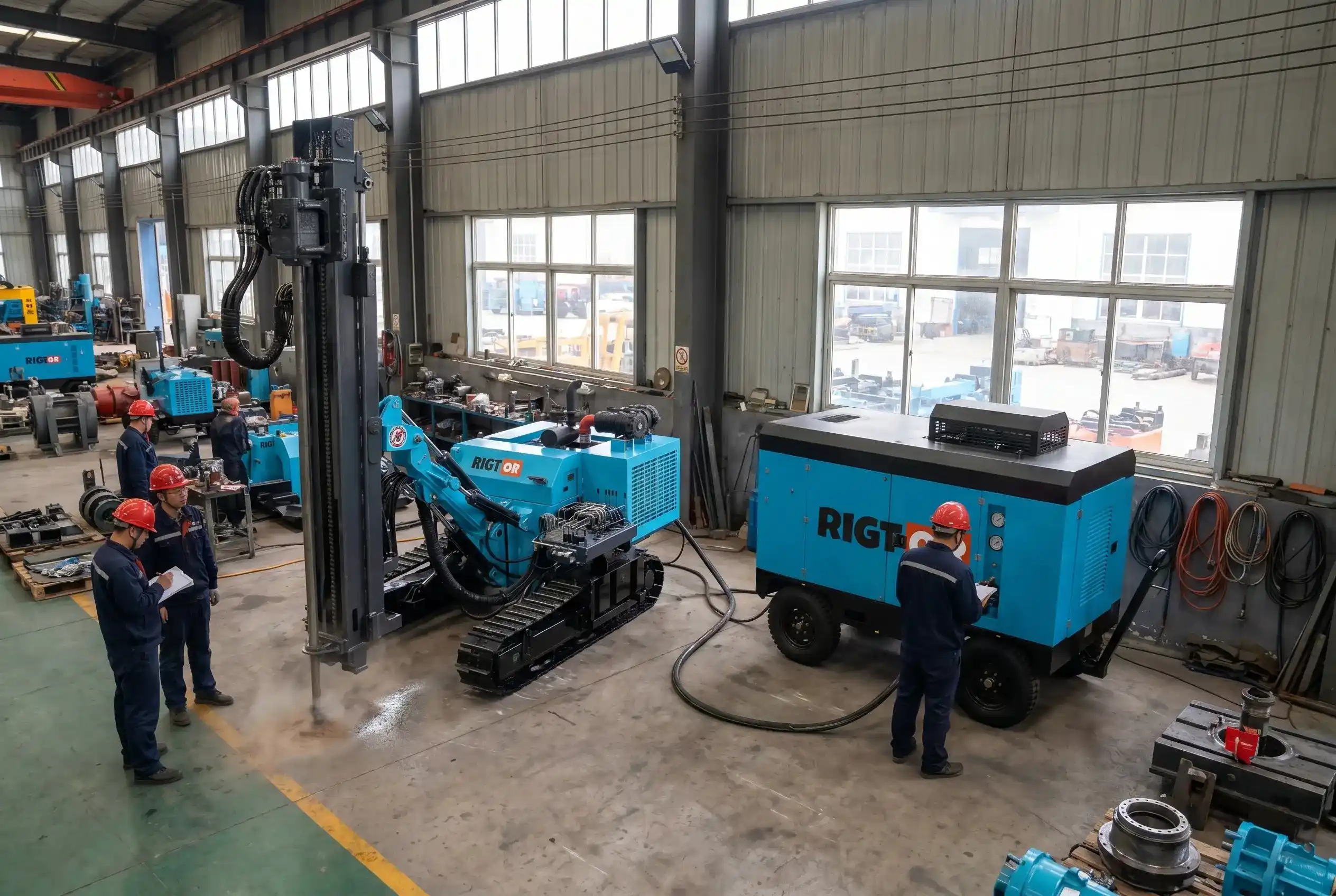 Integrated rig + air compressor solutions