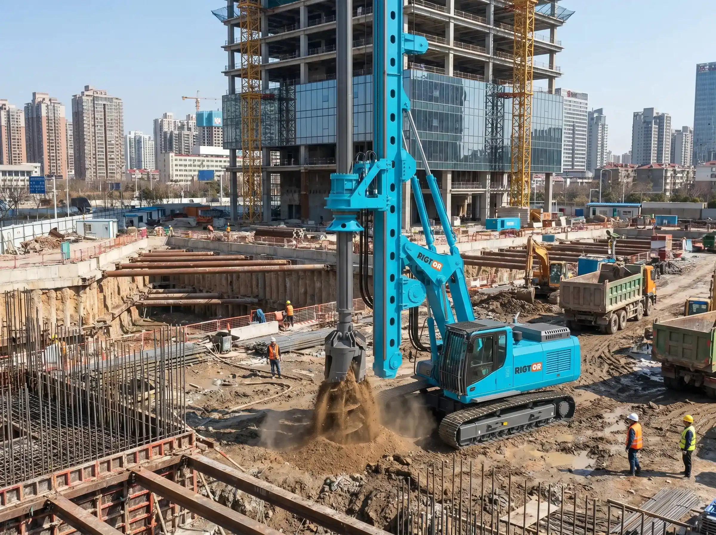 Crawler Hydraulic Rotary Drilling Rig for Bridge & High-Rise Building Foundation