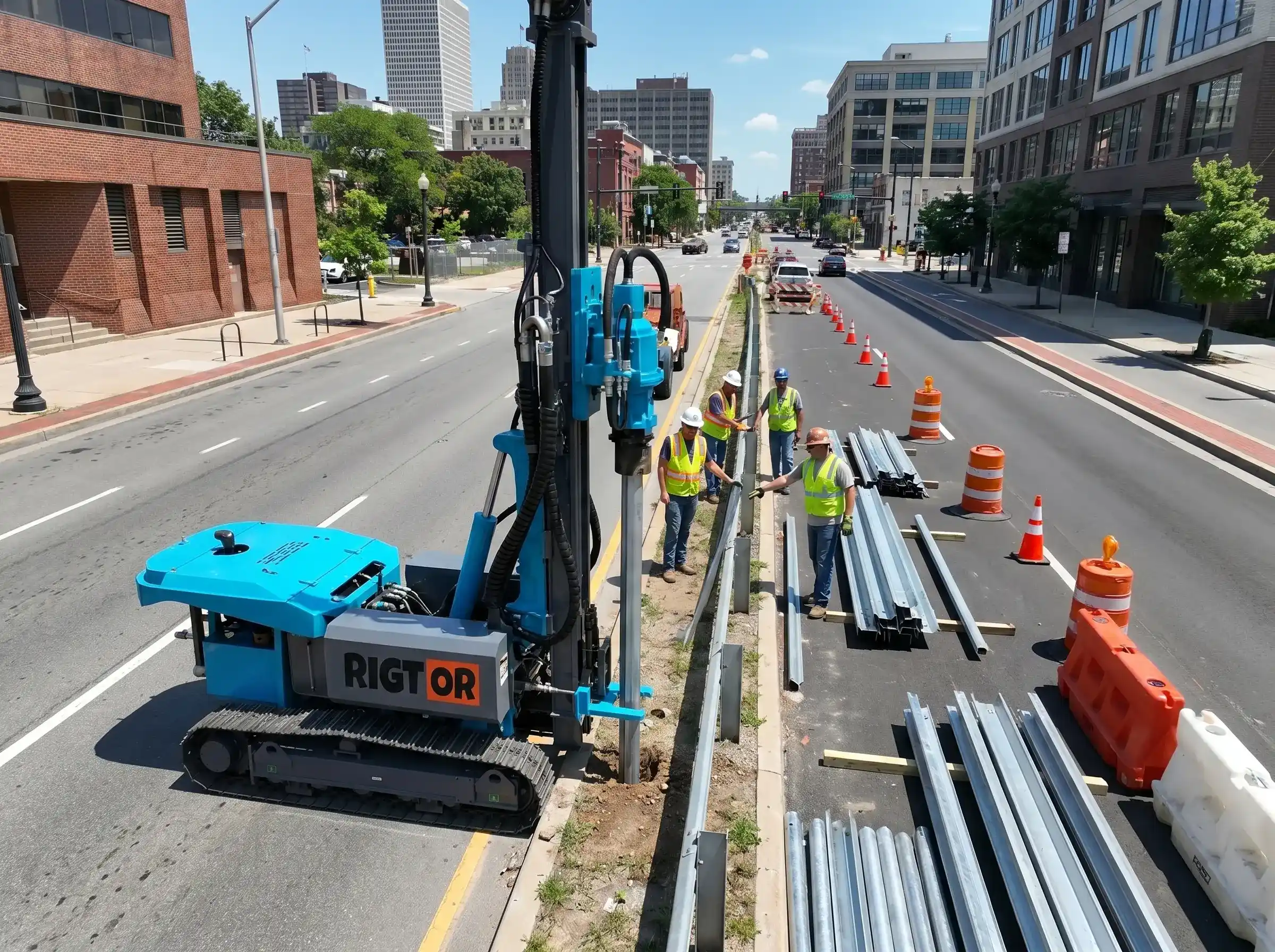 Hydraulic Static Pile Driver for Solar & Guardrail Piling Equipment